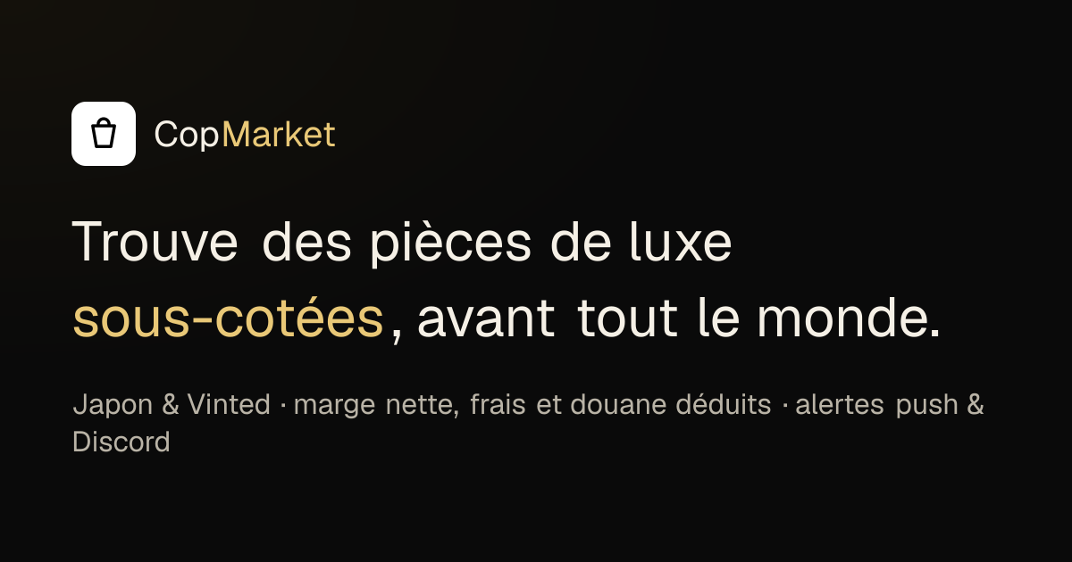 Cotes du luxe seconde main — prix de revente par modèle | CopMarket